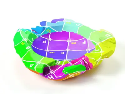 POLYPASTA - wooden bowl teak 01 3D model