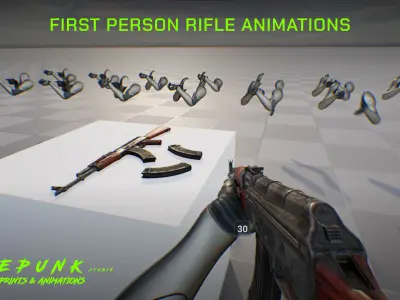 First Person Rifle Animation 3D model