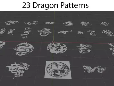 Dragon petterns for 3D printing 3D print model