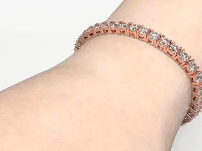 Diamond Tennis Bracelet Link TB3035404550 3D Model Pack