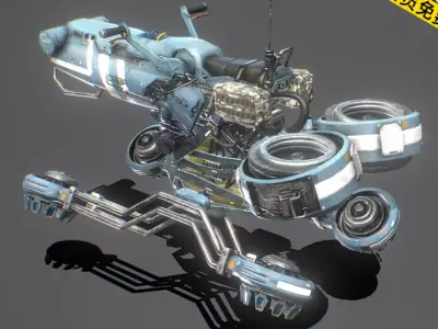 Sci-fi flying motorcycle 3D model