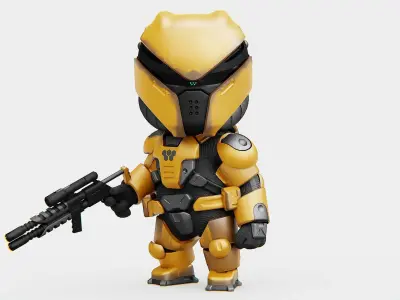 TOON TROOPER DOMIAC Rigged for Unreal Engine - Unity - MIXAMO 3D model