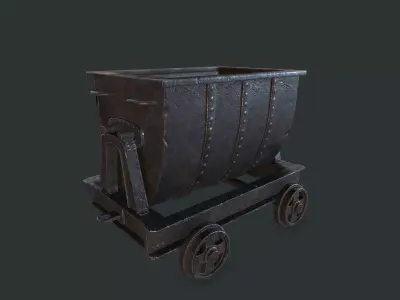 Mine cart Low-poly 3D model