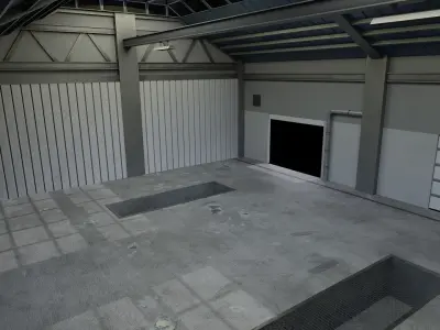 Car Garage Autoservice Building Low-poly 3D model