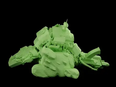 Dead Orc Nob With Rock Free 3D print model