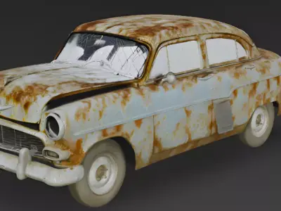 Vintage Rusted Car 3D Model 3D model
