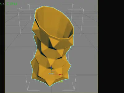 Oblique Triangle Notched Vase Geometric Shape 3D Printing Model 3D print model