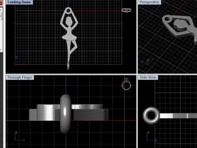 Ballerina pendant and bracelet  3D print model