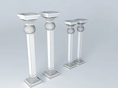candlestick candlestick three columns Free 3D model