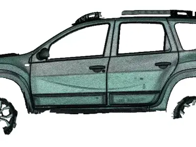 3D Scanned Right Side Dacia Duster 2015 Scale 1 to 1 3D model  3D model