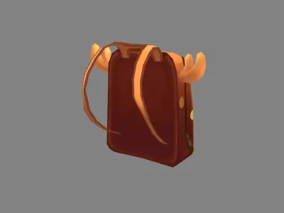 Cartoon children school bag - elk backpack Low-poly 3D model