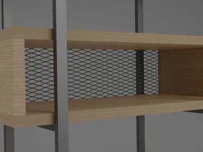 Industrial Style Bookshelf 3D model