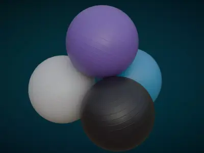 Exercise balls Low-poly 3D model