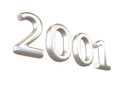 Year Number 2001 v1 003 Low-poly 3D model