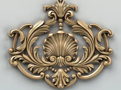 Carved decor central 001 3D model