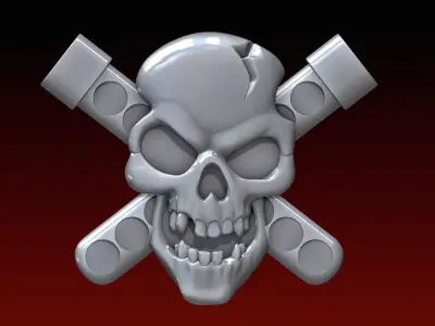 Skull Biohazard Relief 3D print model