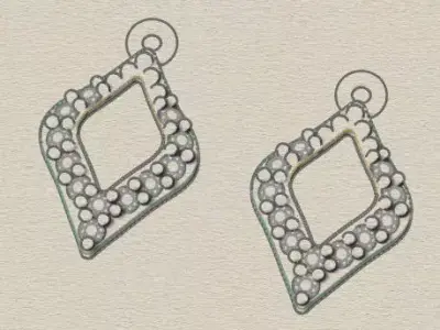 free jewelry earring  Free 3D print model