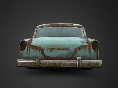 Old Rusty Car Low-poly 3D model purchase