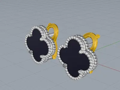 Earrings Vintage Alhambra ORIGINAL 3D print model