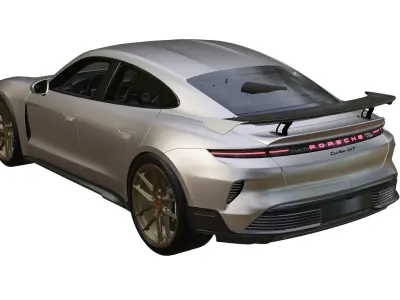 Porsche Taycan Turbo GT 2025 Low-poly 3D model
