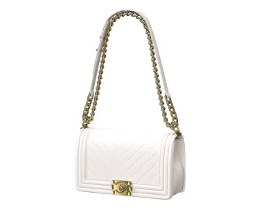 Boy Handbag White Leather  Low-poly 3D model