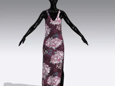Woman Cloth Dress Low-poly 3D model get