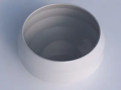 Bowl spheric twisted with pronounced horizontal sections 3D print model