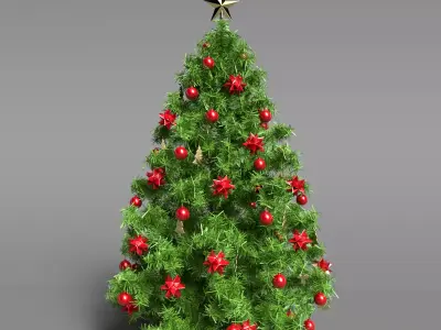 Beautiful Decorated Christmas Tree 3D model