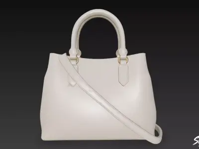 Cream Minimal Tote Bag Low-poly 3D model