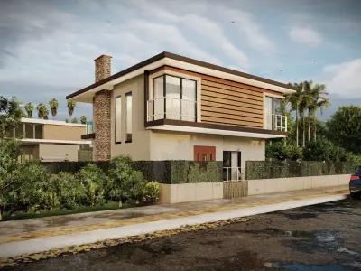 3d villa house model architecture 3D model 3D model