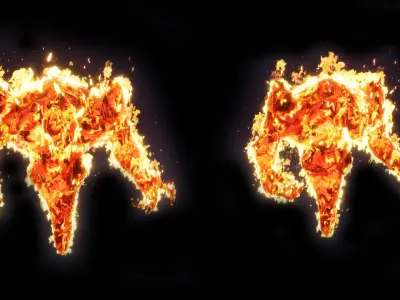 Fire elemental low-poly game engine ready 3D model Low-poly 3D model