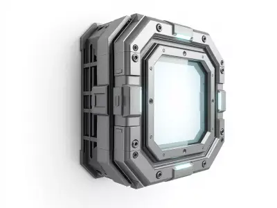 Futuristic SciFi Wall Panel Model Pack Low-poly 3D model