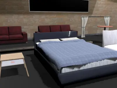 luxury interior pack Low-poly 3D model