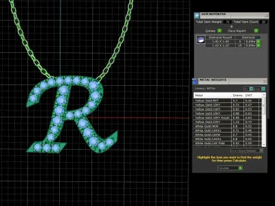 Jewelry Alphabet Pendant R 3D print model