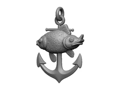 goldfish anchor pendant 3D print model