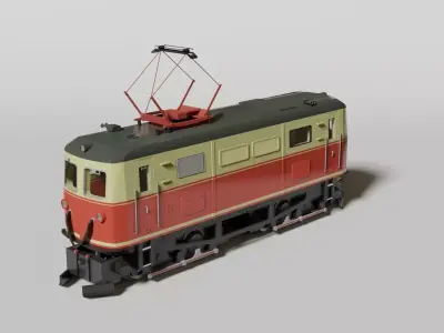 Historical Austrian narrow-gauge electric locomotive 3D model