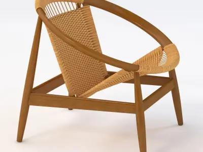 Danish Modern Ringstol Chair By Illum Wikkelso 3D model