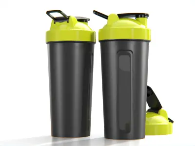 Sport Protein Shaker Bottle Low-poly 3D model