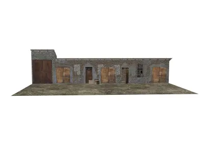 Garage old PBR texture Low-poly 3D model