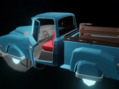 Game Ready Retro Hover Car Low-poly 3D model