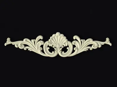 Central decor ornament for furniture 3D model 1010