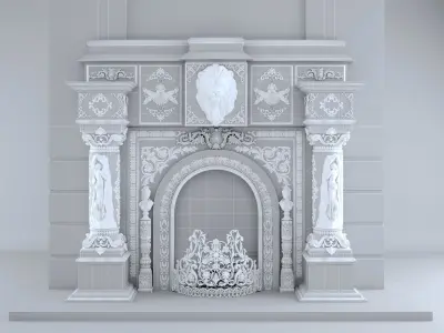 Fire Place 01 3D model