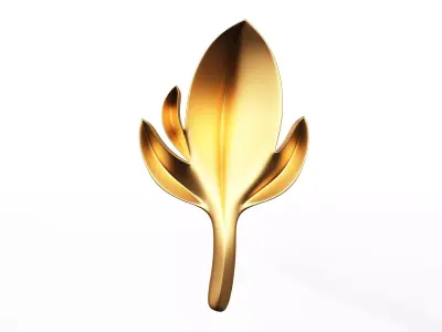 Leave Carving Plaster Molding Decoration 2 Low-poly 3D model