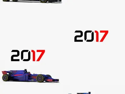 Formula 2017 cars pack 3 Low-poly 3D model