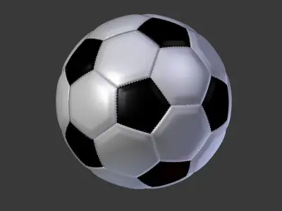 Traditional Football with Stitching 3D model