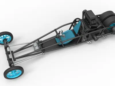 Rear engine old school dragster V2 Scale 1 to 25 3D print model