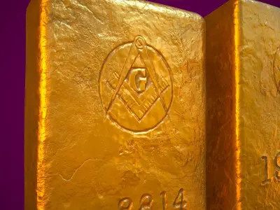  3D Gold Bars Antique Set  Low-poly 3D model