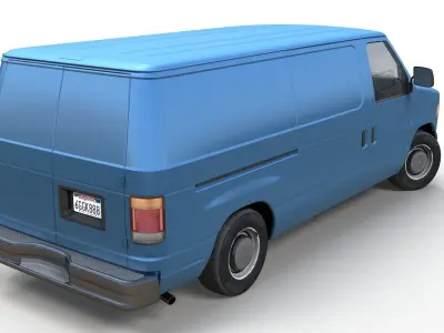 Generic industrial van Low-poly 3D model