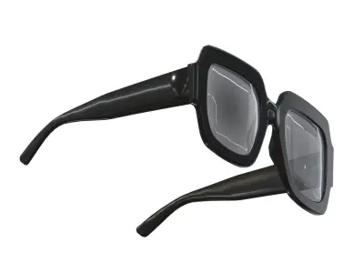 Glasses Square Frame Low Poly PBR Realistic Low-poly 3D model