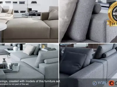 Paskel Sofa Modular Set 3D model